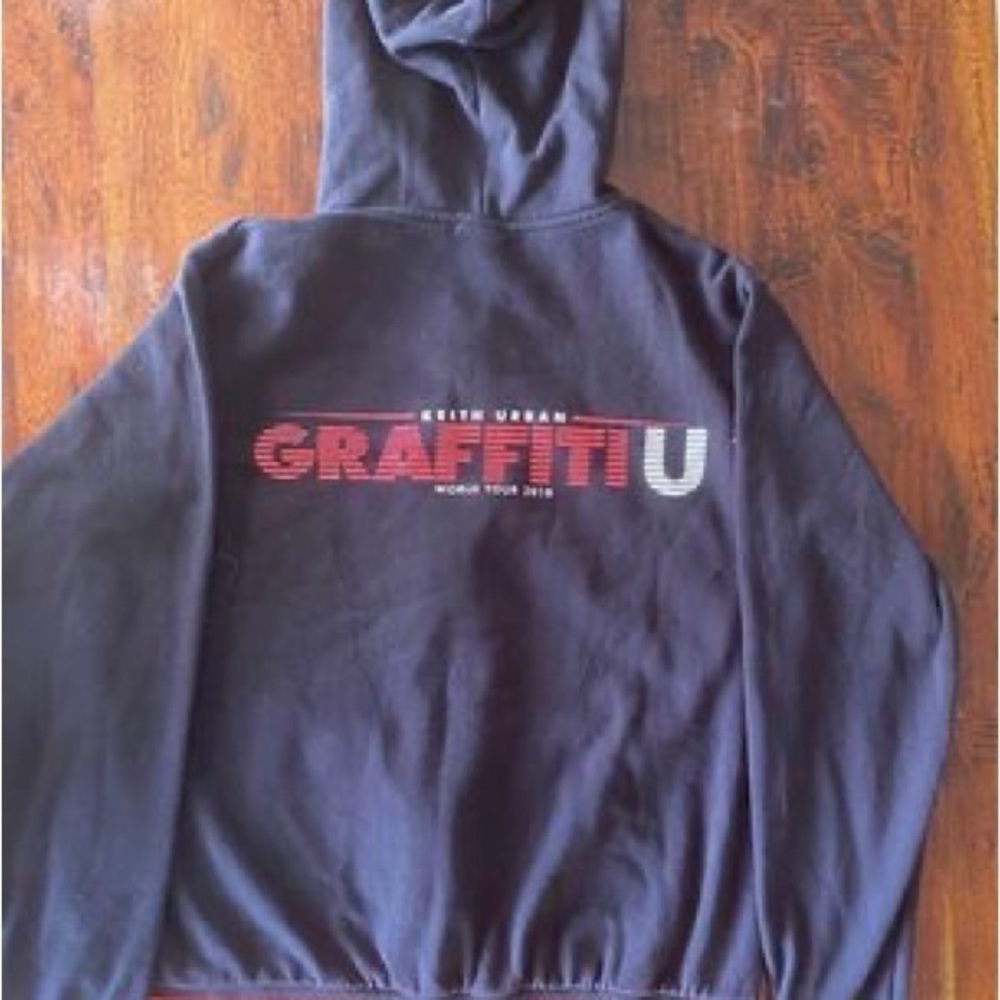 Men’s Keith Urban Grafitti U 2018 World Tour Black Zippered Hoodie in Size L
